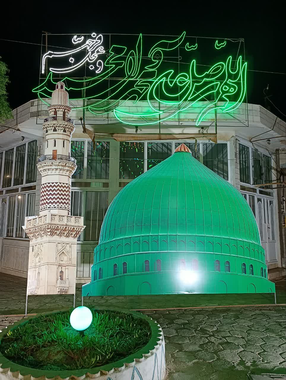 ساخت المان گنبد الخضراء در شهر اسلامیه به مناسبت میلاد پیامبر