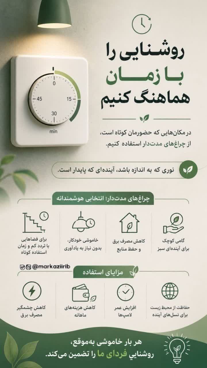 توصیه‌های صرفه‌جویی در مصرف برق در مکان‌های کم‌تردد