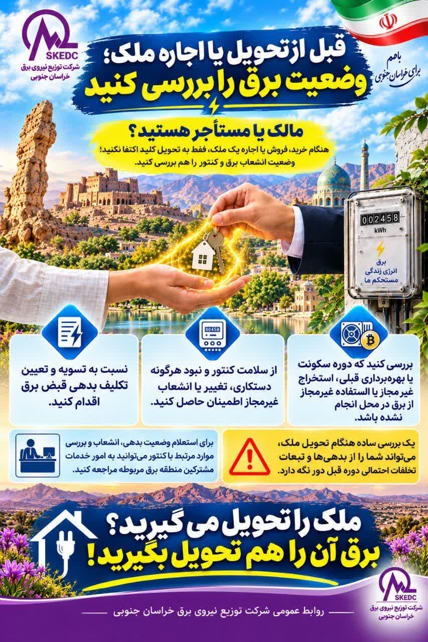 هشدار بررسی وضعیت انشعاب برق پیش از تحویل یا اجاره ملک