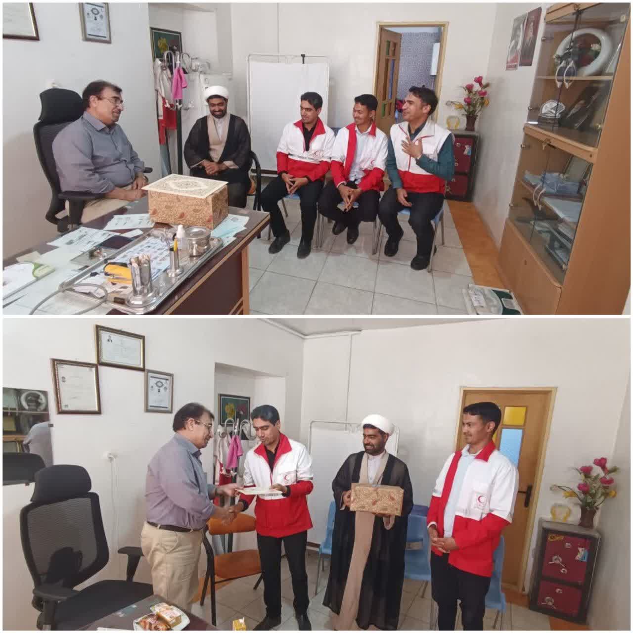 دیدار رئیس و کارکنان هلال احمر سرایان با پزشک معتمد جمعیت